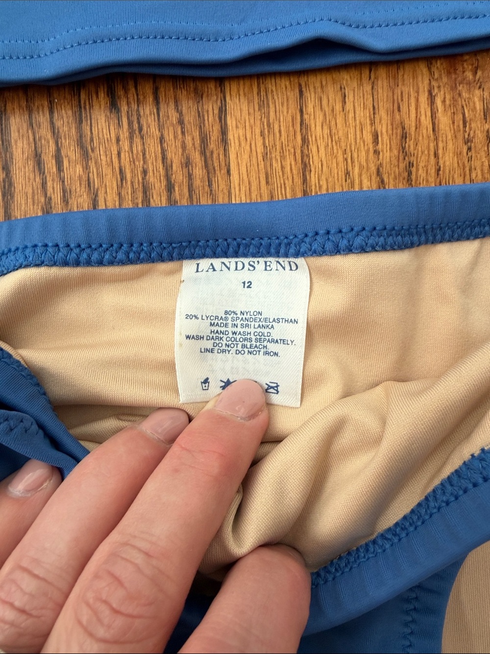 Lands' End Blue Tankini Top and Bikini Bottom Set - Picture 2 of 6